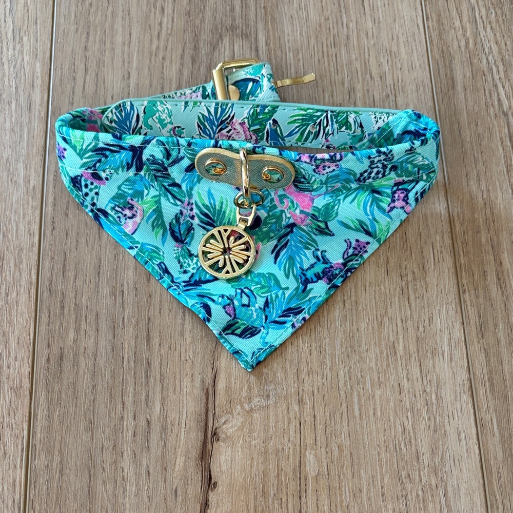 Lilly Pulitzer Dog Collar with Bandana Small/Medium NWOT